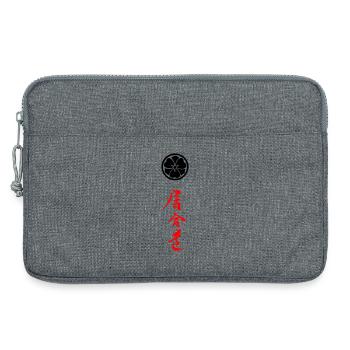 Iaido Kanji und Mon Symbol - Laptoptasche 13" - Grau meliert - Vorne