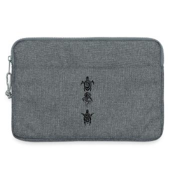 Deux tortues et une méduse (noir) - Sacoche pour ordinateur portable 13 pouces - gris chiné - Devant