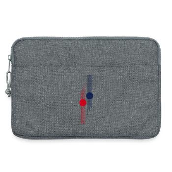 Impulsion géométrique rouge-bleu - Sacoche pour ordinateur portable 13 pouces - gris chiné - Devant