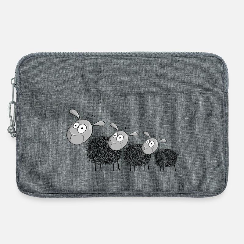 Drei Wollschafe - Schaf Comic - Laptoptasche 13" - Grau meliert