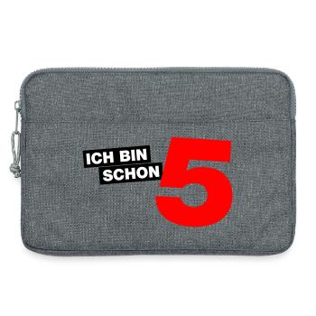 Ich bin schon 5 - Laptoptasche 13" - Grau meliert - Vorne