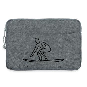 Surfing Sketch - Laptop bag 13" - heather grey - Front