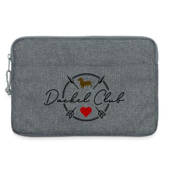 Goldene Dackelherz Silhouette - Laptoptasche 13" - Grau meliert - Vorne
