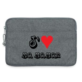J'aime ma maman - Sacoche pour ordinateur portable 13 pouces - gris chiné - Devant
