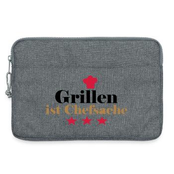 Le barbecue, c’est l’affaire du patron - Sacoche pour ordinateur portable 13 pouces - gris chiné - Devant