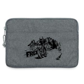 Moto Free Mountains Dolomites Symbole Logo - Sacoche pour ordinateur portable 13 pouces - gris chiné - Devant