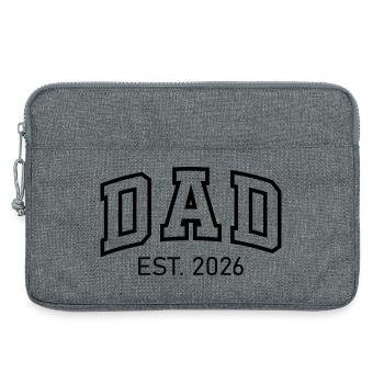 Dad est 2026 – Stolzer Vater Geschenk für Papa - Laptoptasche 13" - Grau meliert - Vorne
