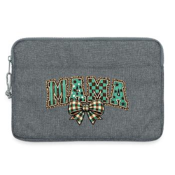 Mom Bow Turquoise Pattern Vintage Design - Laptop bag 13" - heather grey - Front