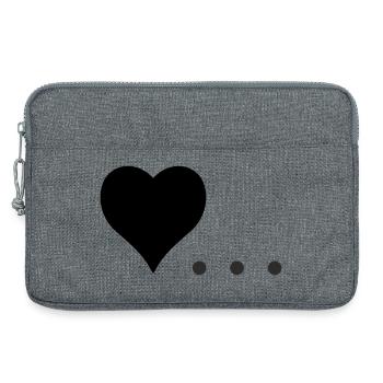 Herz mit drei Punkten – Symbol Design - Laptoptasche 13" - Grau meliert - Vorne