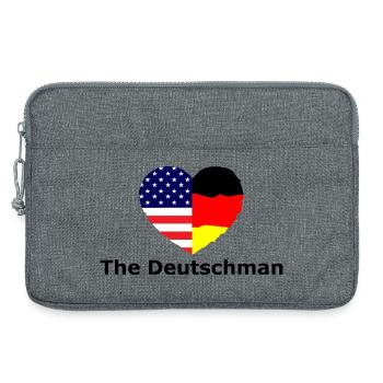 Heart Flag USADeutschland Fusion - Laptop bag 13" - heather grey - Front