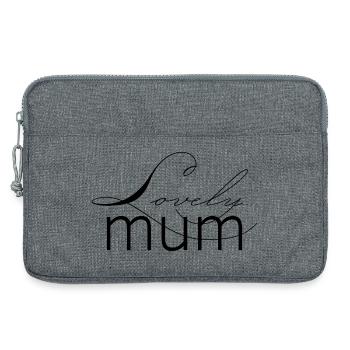 Schriftzug Lovely Mum für die liebevolle Mutter - Laptoptasche 13" - Grau meliert - Vorne