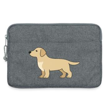 Silhouette délicate du retriever - Sacoche pour ordinateur portable 13 pouces - gris chiné - Devant