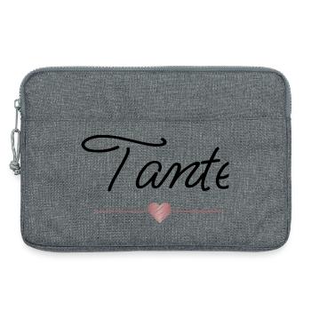 Meilleure tante au cœur – Cadeau familial - Sacoche pour ordinateur portable 13 pouces - gris chiné - Devant