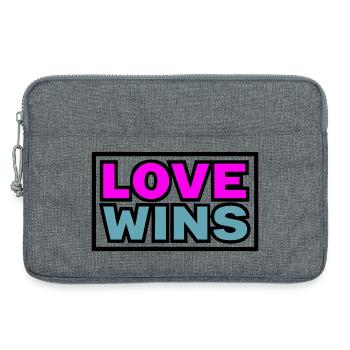 Love Wins Quote Graphic - Laptop bag 13" - heather grey - Front