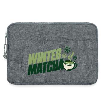 Grüne Winter Matcha Tasse - Laptoptasche 13" - Grau meliert - Vorne