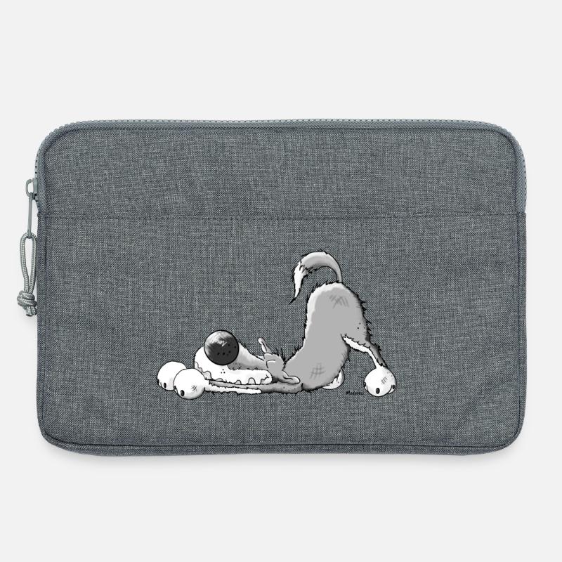 Lustiger Wolf I Yoga Comic I Tier Geschenk - Laptoptasche 13" - Grau meliert