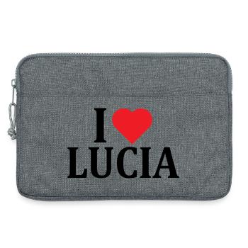 name t-shirt I love Lucia t-shirt gift idea - Laptop bag 13" - heather grey - Front