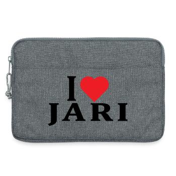Name T-Shirt I love Jari T-Shirt Geschenkidee - Laptoptasche 13" - Grau meliert - Vorne