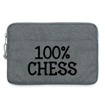 100% Échecs : Motif Stratégie Cavalier et Fou Noir - Sacoche pour ordinateur portable 13 pouces - gris chiné - Devant