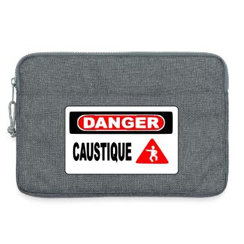 Panneau Danger Caustique - Sacoche pour ordinateur portable 13 pouces - gris chiné - Devant