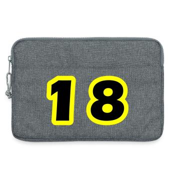 18 Number symbol - Laptop bag 13" - heather grey - Front