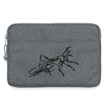 Schwarze Heuschrecke – Intecte Illustration - Laptoptasche 13" - Grau meliert - Vorne