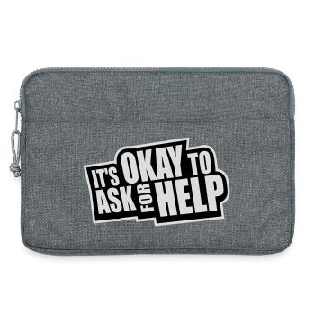 Il est normal de demander de l’aide, d’aide, de questions en disant le logo - Sacoche pour ordinateur portable 13 pouces - gris chiné - Devant