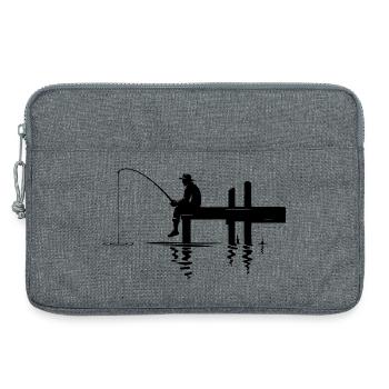 Fisherman Silhouette Nature Minimalist - Laptop bag 13" - heather grey - Front