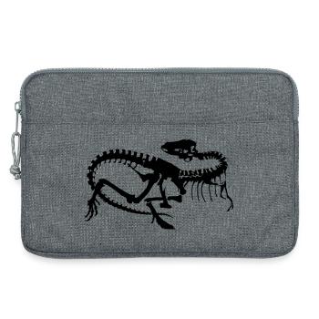 Dinosaurier Skelett Silhouette (1c) - Laptoptasche 13" - Grau meliert - Vorne
