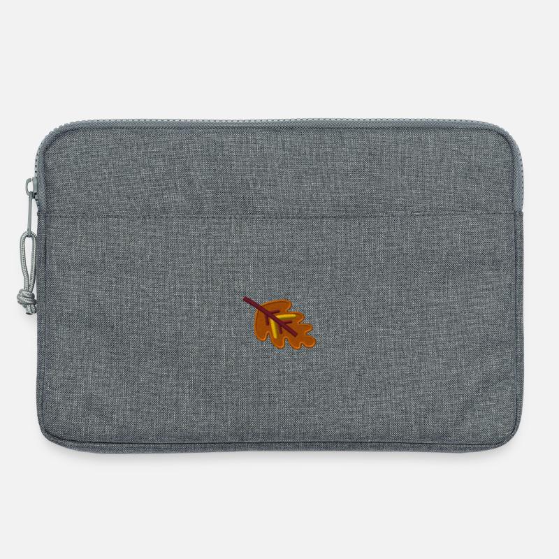 Oak leaf embroidered - Laptop bag 13" - heather grey