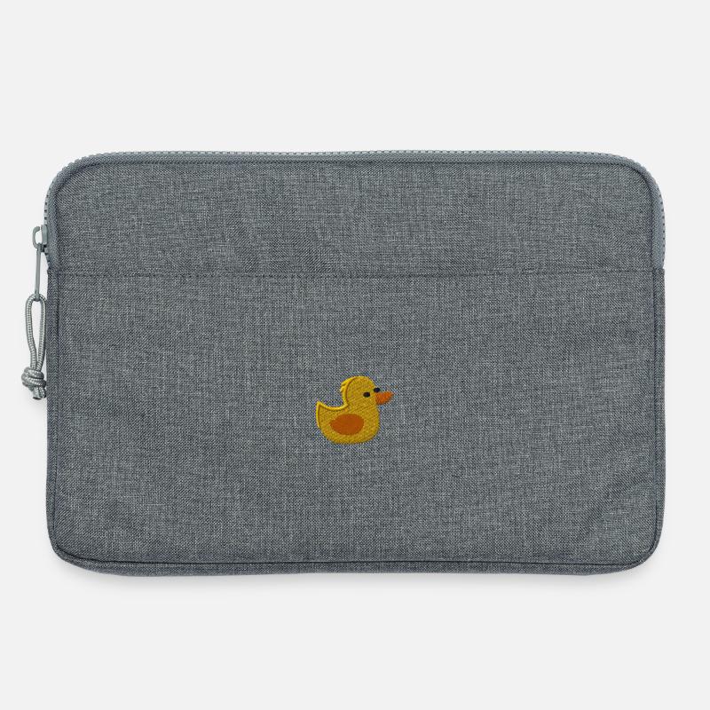 Entchen bestickt - Laptoptasche 13" - Grau meliert