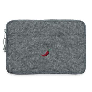 Piment brodé - Sacoche pour ordinateur portable 13 pouces - gris chiné - Devant