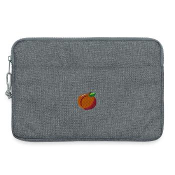 Peach embroidered - Laptop bag 13" - heather grey - Front