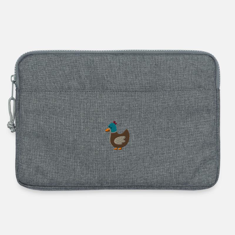 Ente bestickt - Laptoptasche 13" - Grau meliert