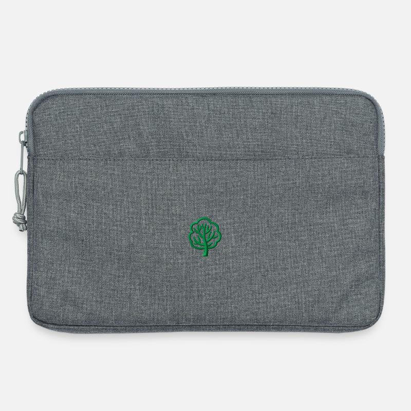 Baum bestickt - Laptoptasche 13" - Grau meliert
