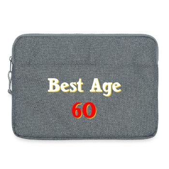 für frau, best age, 60, verschenken - Laptoptasche 15" - Grau meliert - Vorne