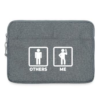 Eiscreme Liebhaber Strichmännchen - Laptoptasche 15" - Grau meliert - Vorne