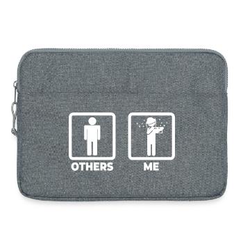 Imker Strichmännchen - Laptoptasche 15" - Grau meliert - Vorne