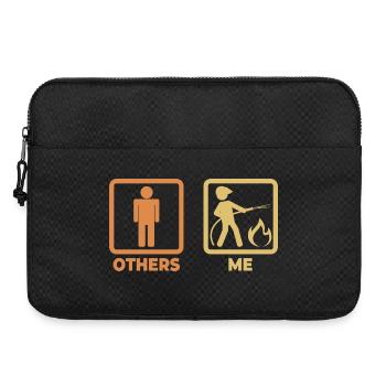 Firefighter Stick Figures - Laptop bag 15" - black - Front