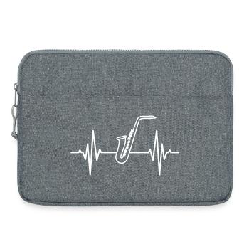 Battement de cœur du saxophone - Sacoche pour ordinateur portable 15 pouces - gris chiné - Devant