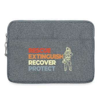 Sauver, éteindre, récupérer, protéger - Sacoche pour ordinateur portable 15 pouces - gris chiné - Devant