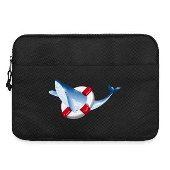 Poisson baleine bleu vif avec bouée de sauvetage - Sacoche pour ordinateur portable 15 pouces - noir - Devant