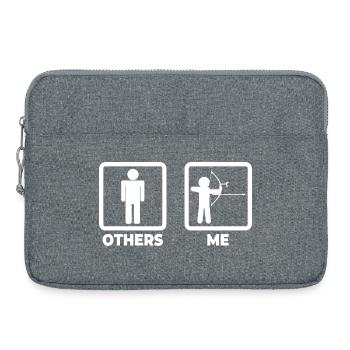 Bogenschießen Strichfiguren - Laptoptasche 15" - Grau meliert - Vorne