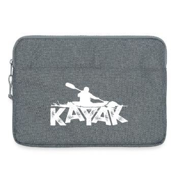Kayak Silhouette Adventure on Bold Text - Laptop bag 15" - heather grey - Front