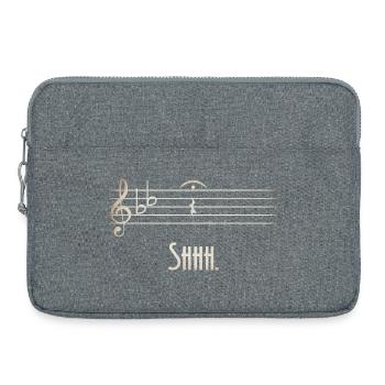 Shhh Silent Melody Sheet Music - Laptop bag 15" - heather grey - Front
