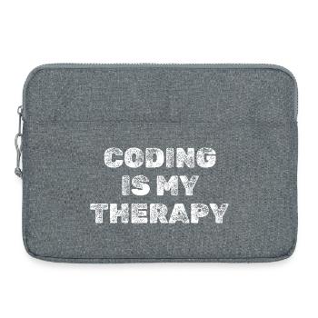 Coding Is My Therapy Programmierer Shirt - Laptoptasche 15" - Grau meliert - Vorne