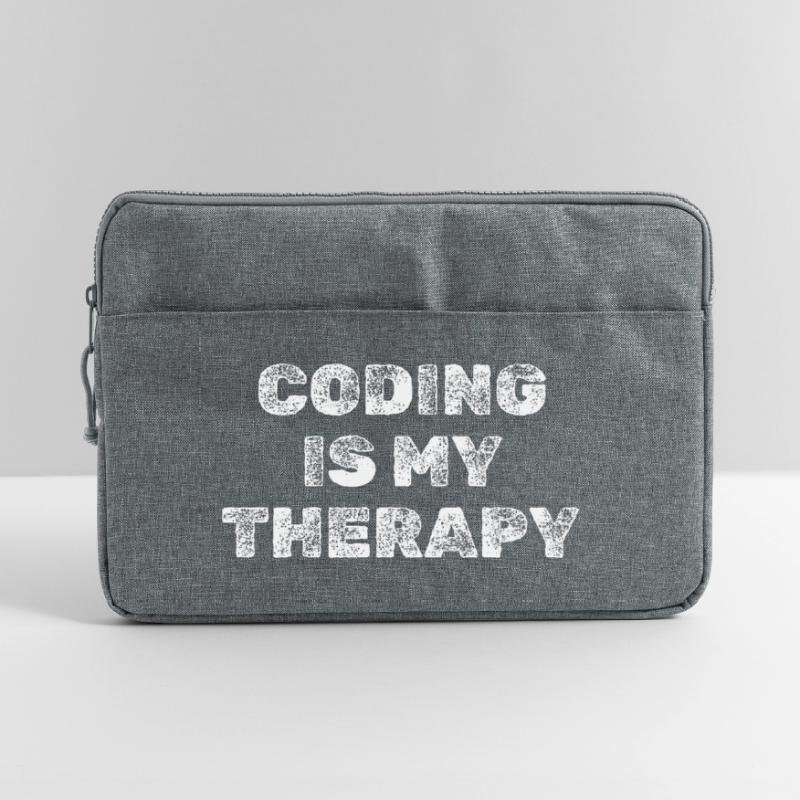 Coding Is My Therapy Programmer Shirt Laptop bag 15"