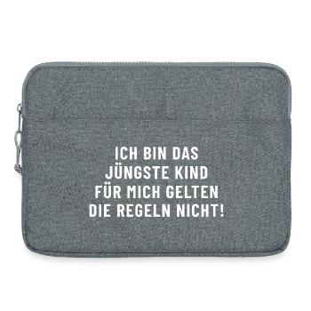 Je suis le benjamin, pas de règles. - Sacoche pour ordinateur portable 15 pouces - gris chiné - Devant