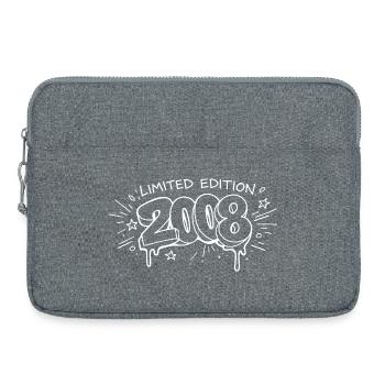 Limitierte Edition 2008 Graffiti Grafik Geburtstag - Laptoptasche 15" - Grau meliert - Vorne