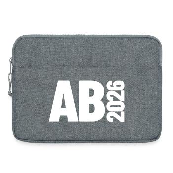 Abi 2026 - Abitur - Geschenk | minimal Design - Laptoptasche 15" - Grau meliert - Vorne